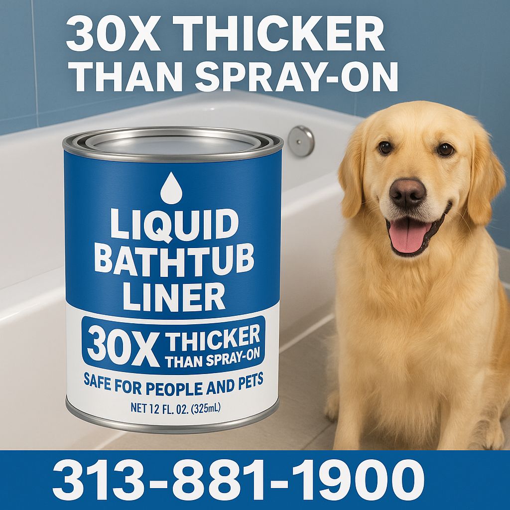 Liquid Bathtub Liner product — 30x thicker than spray-on, safe for people and pets